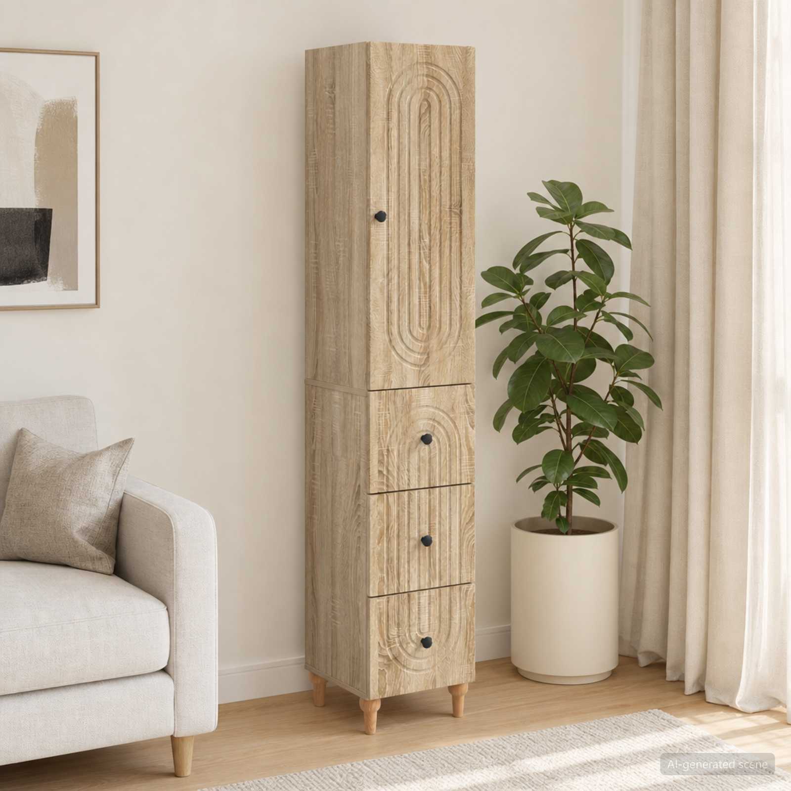 Schrankset 2 pcs 33 x 34,5 x 90 cm Holzwerkstoff