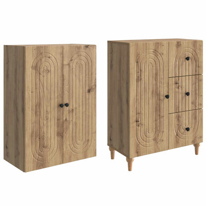 Schrankset 2 stk. Artisan-Eiche Holzwerkstoff