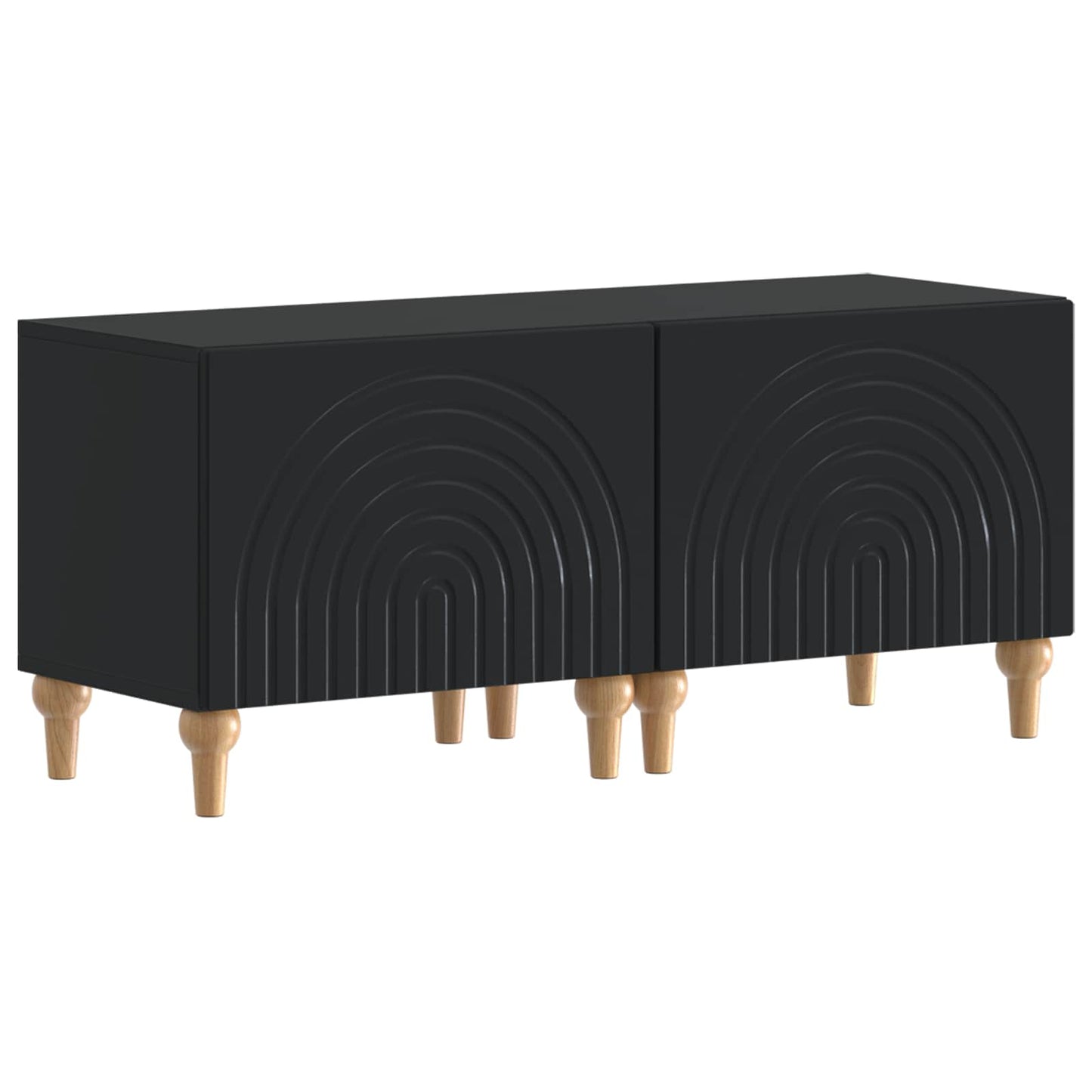 3-teiliges LED TV Regal Schwarz Holzwerkstoff