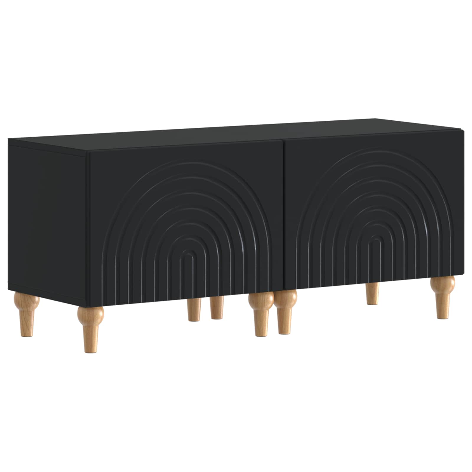 3-teiliges LED TV Regal Schwarz Holzwerkstoff