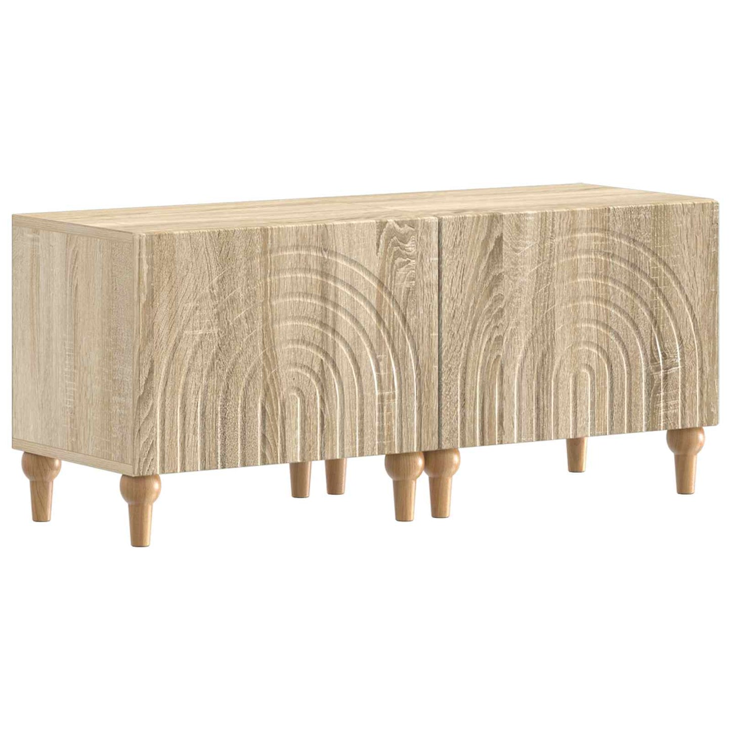 3-teiliges LED TV Regal Sonoma-Eiche Holzwerkstoff