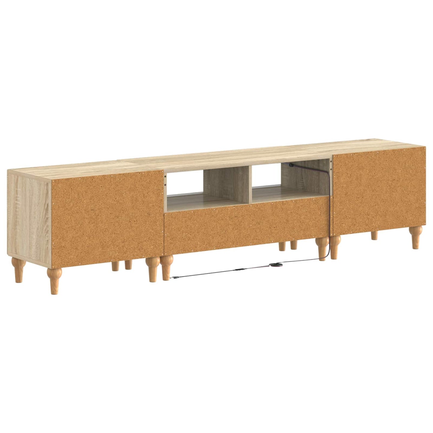 3-teiliges LED TV Regal Sonoma-Eiche Holzwerkstoff