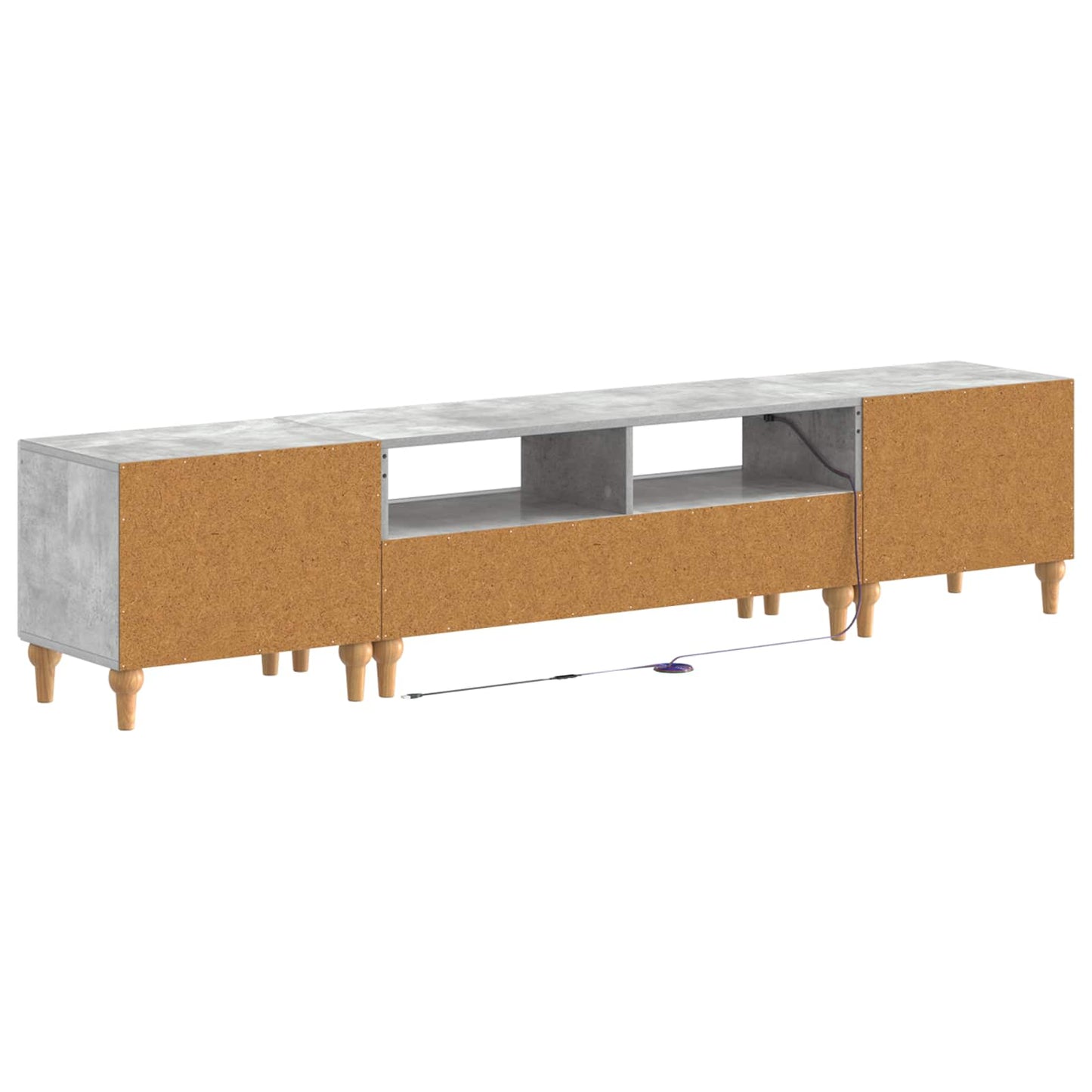 3-teiliges LED TV Regal Betongrau Holzwerkstoff