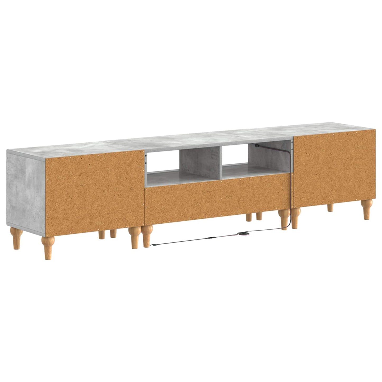 3-teiliges LED TV Regal Betongrau Holzwerkstoff