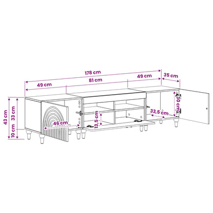 3-teiliges LED TV Regal Betongrau Holzwerkstoff