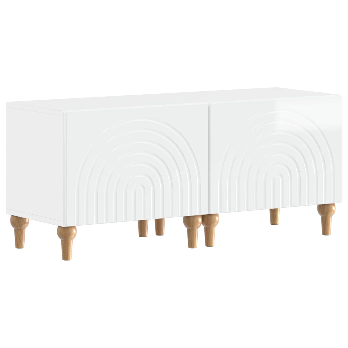 3-teiliges LED TV Regal Hochglanz Weiß Holzwerkstoff