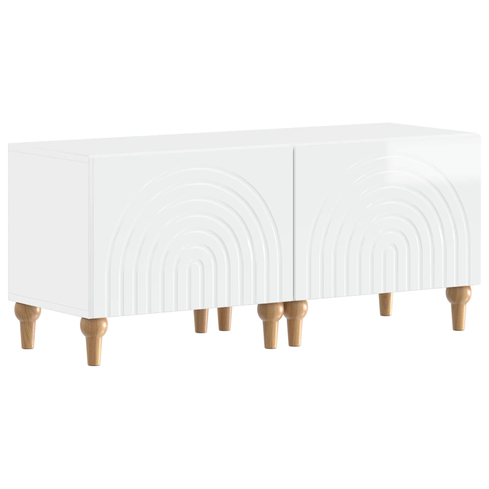 3-teiliges LED TV Regal Hochglanz Weiß Holzwerkstoff