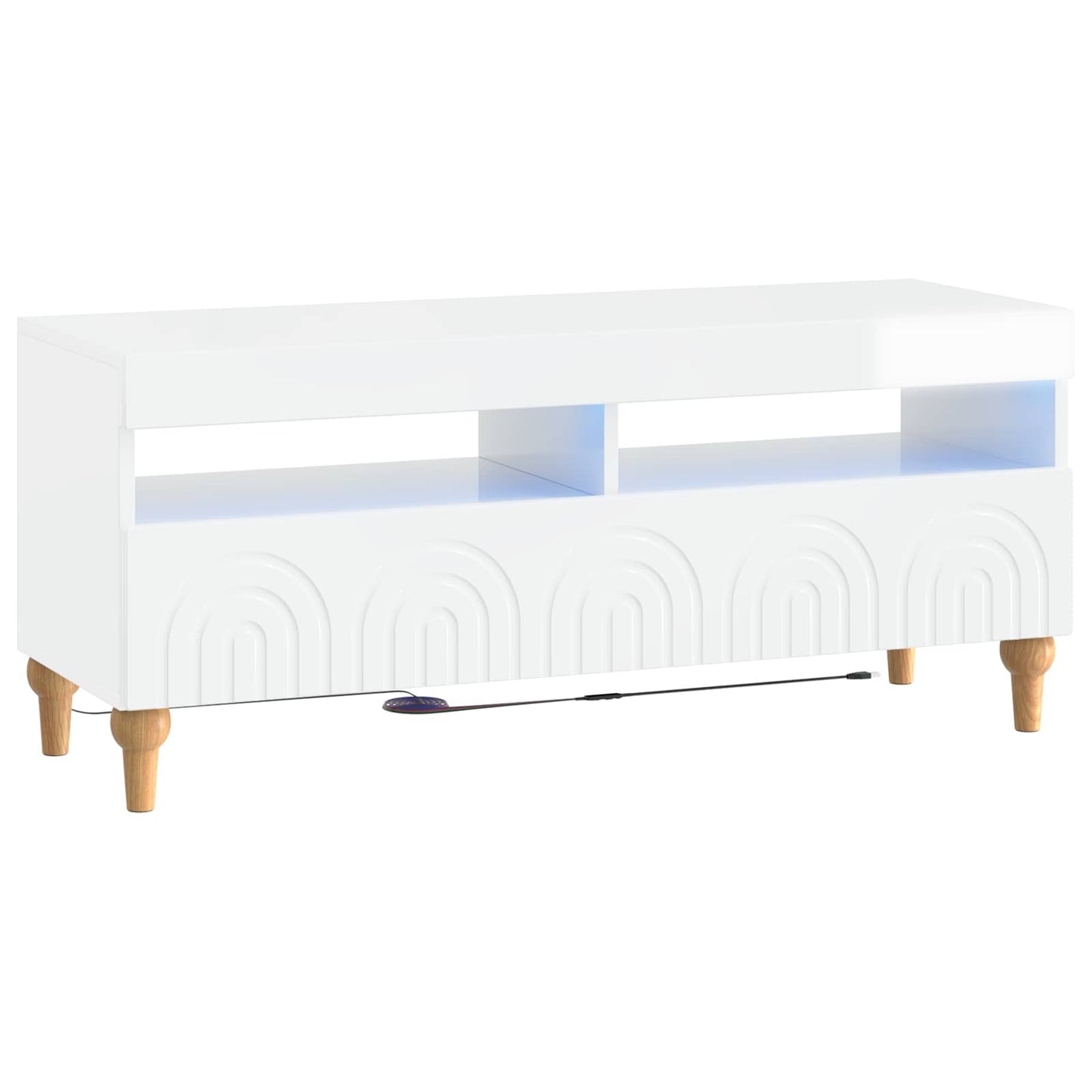 3-teiliges LED TV Regal Hochglanz Weiß Holzwerkstoff