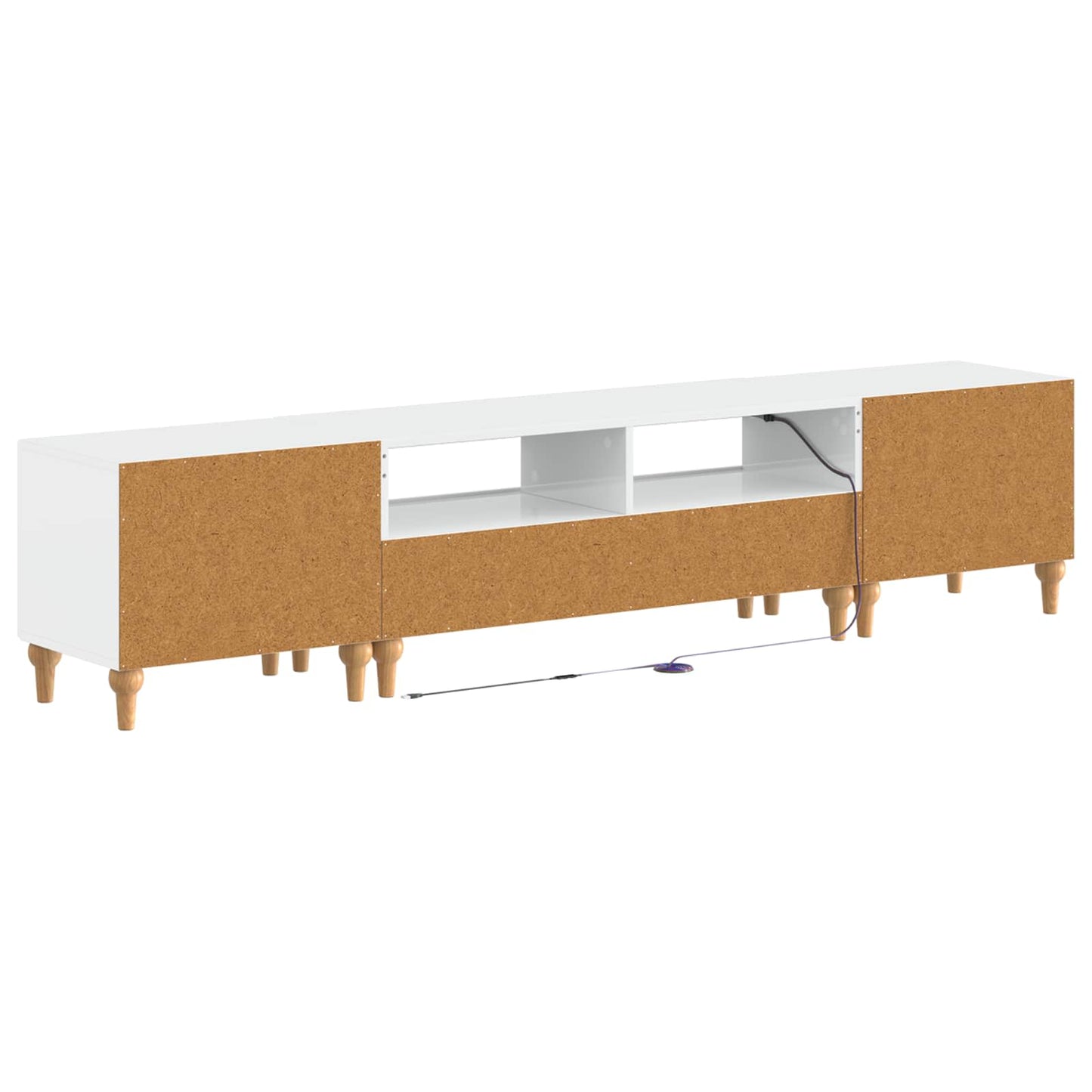 3-teiliges LED TV Regal Hochglanz Weiß Holzwerkstoff