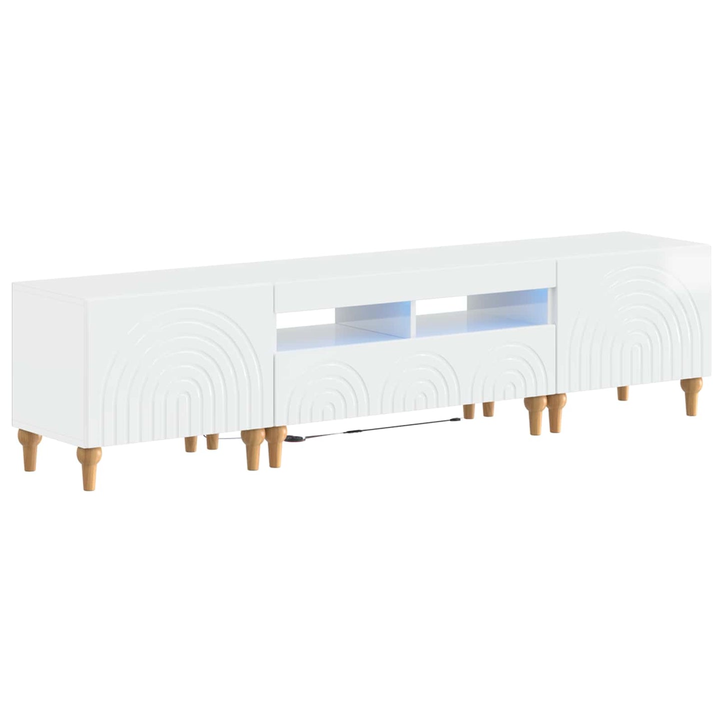 3-teiliges LED TV Regal Hochglanz Weiß Holzwerkstoff