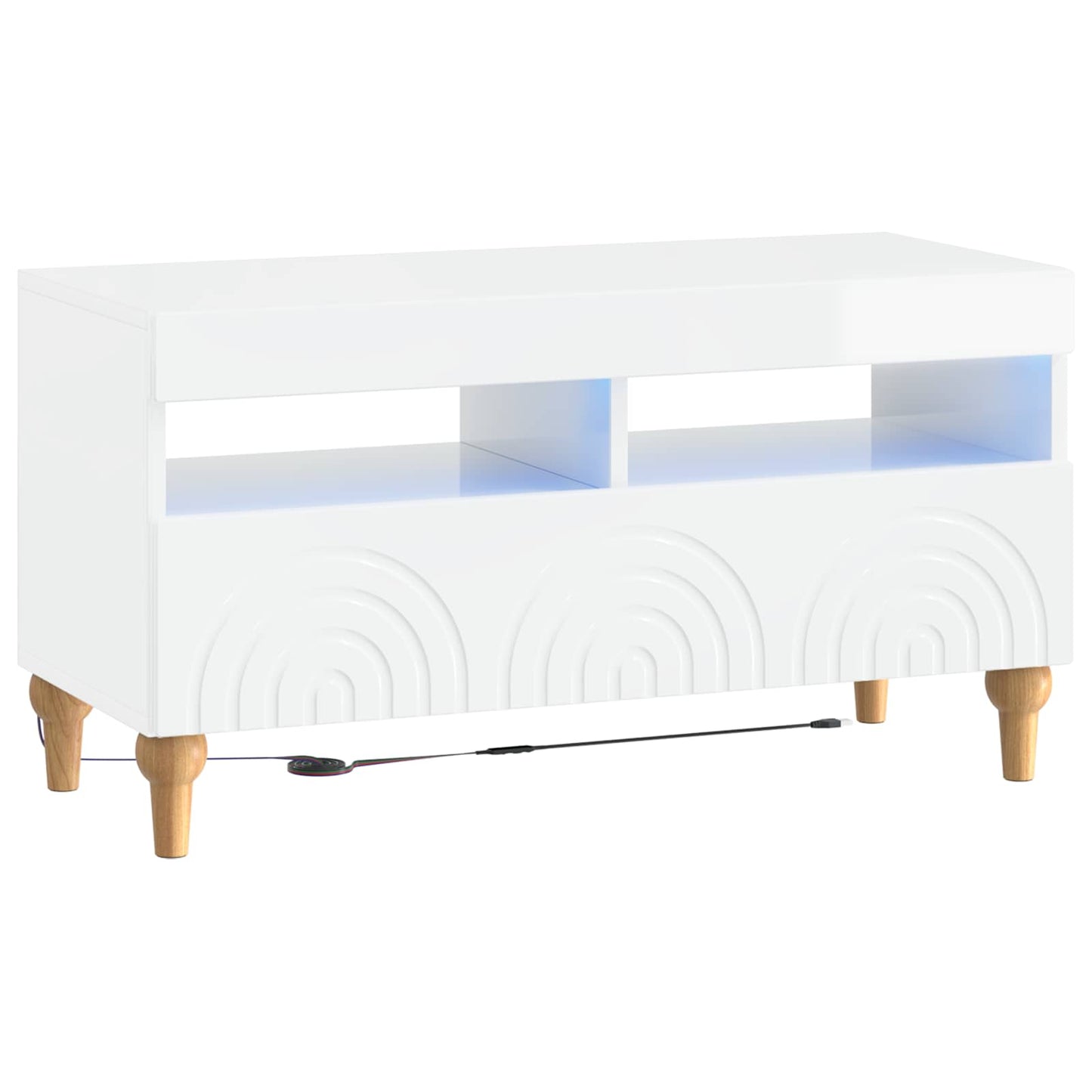 3-teiliges LED TV Regal Hochglanz Weiß Holzwerkstoff
