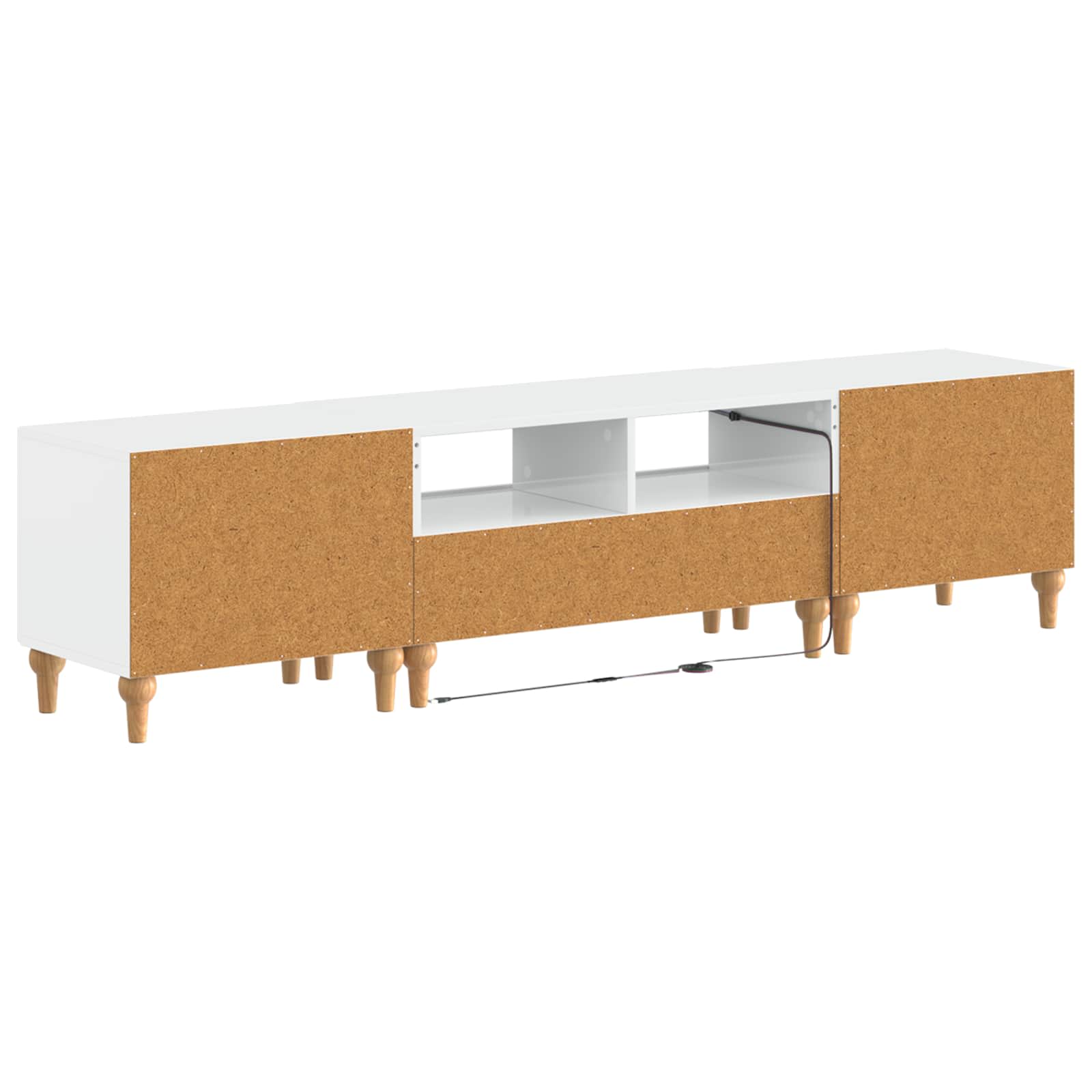 3-teiliges LED TV Regal Hochglanz Weiß Holzwerkstoff