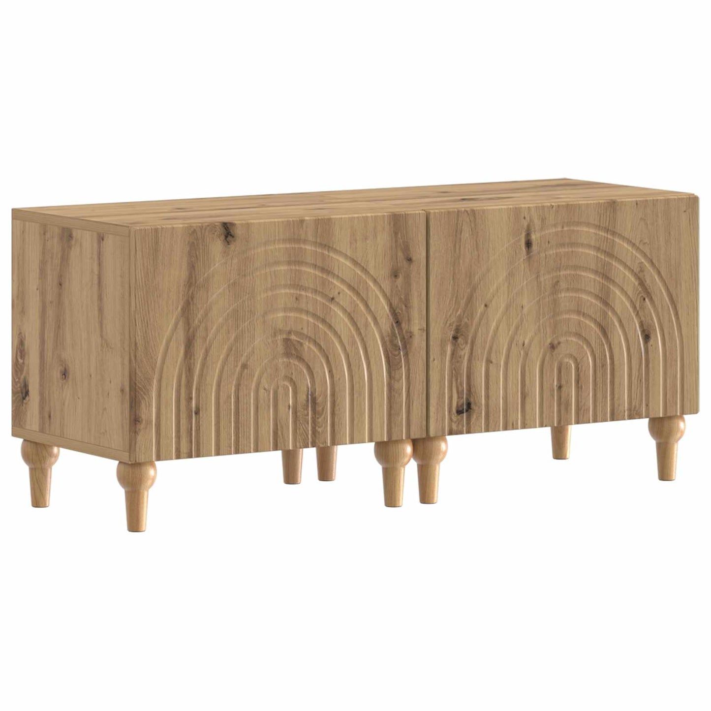 3-teiliges LED TV Regal Artisan-Eiche Holzwerkstoff