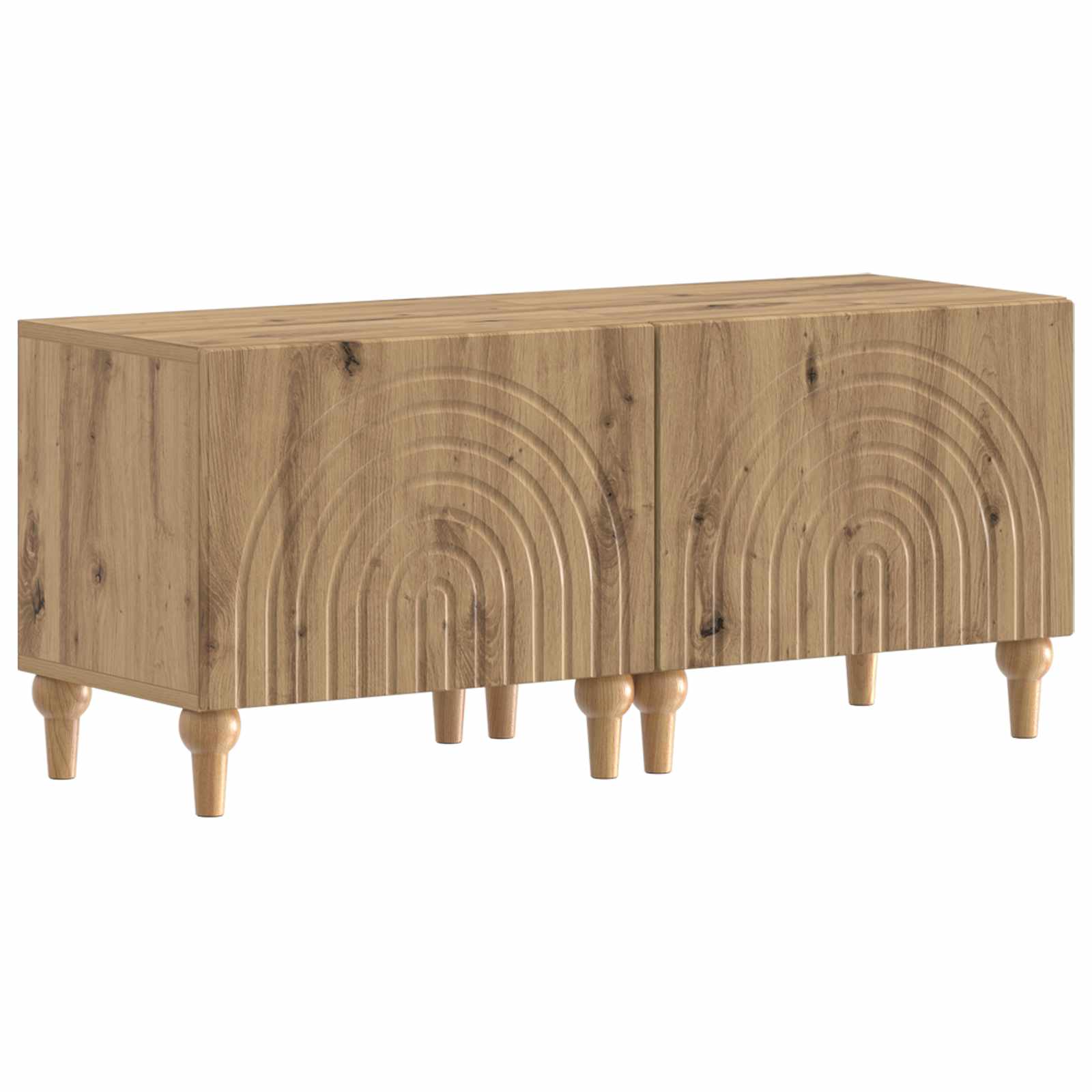 3-teiliges LED TV Regal Artisan-Eiche Holzwerkstoff