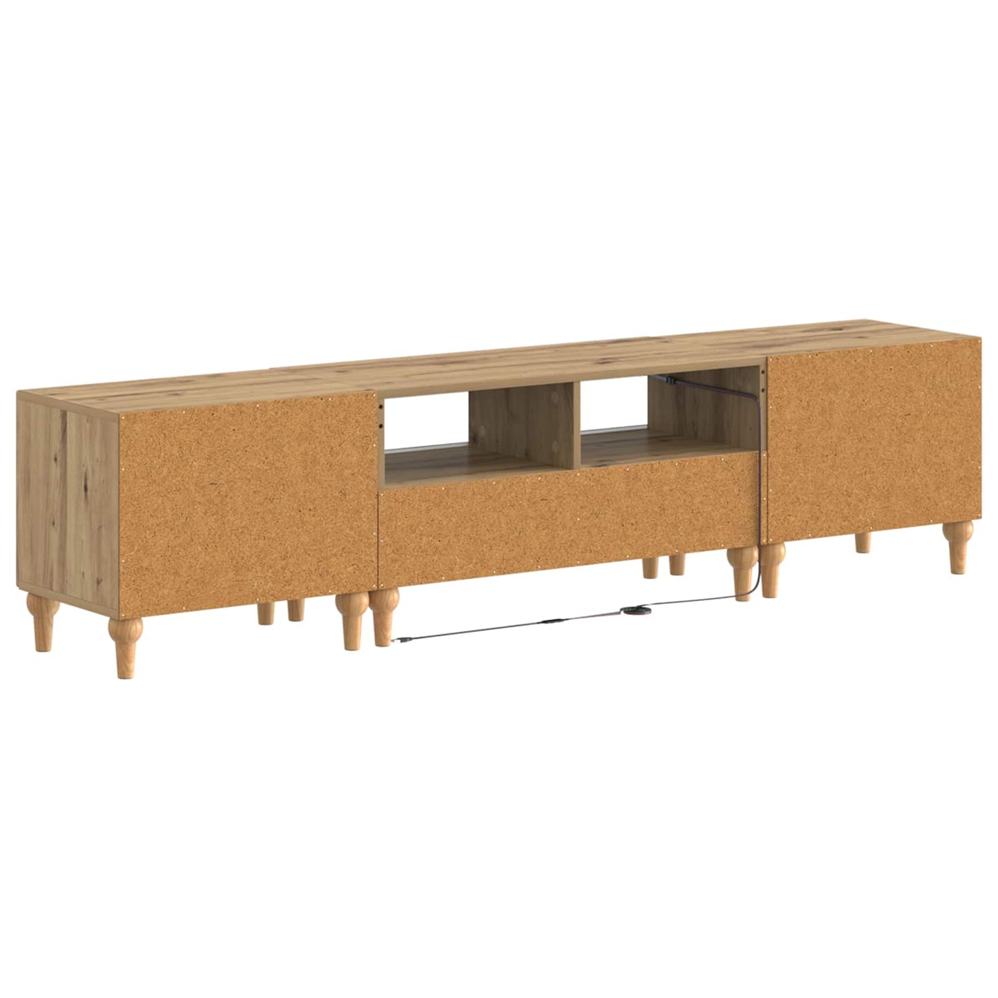 3-teiliges LED TV Regal Artisan-Eiche Holzwerkstoff