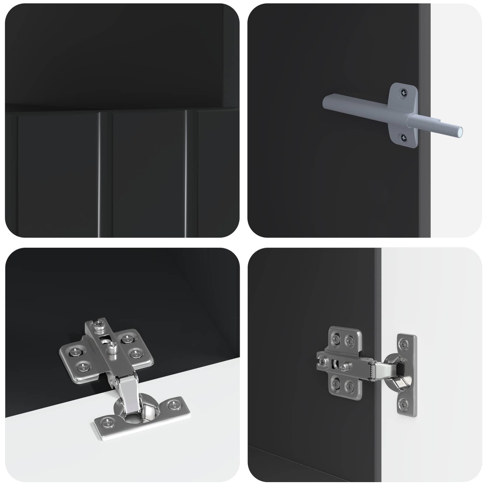 5-teiliges LED TV Schrank Schwarz Holzwerkstoff