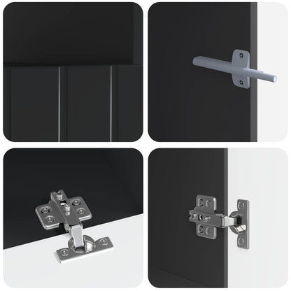 3-teiliges LED TV Regal ZWOLLE Schwarz Holzwerkstoff