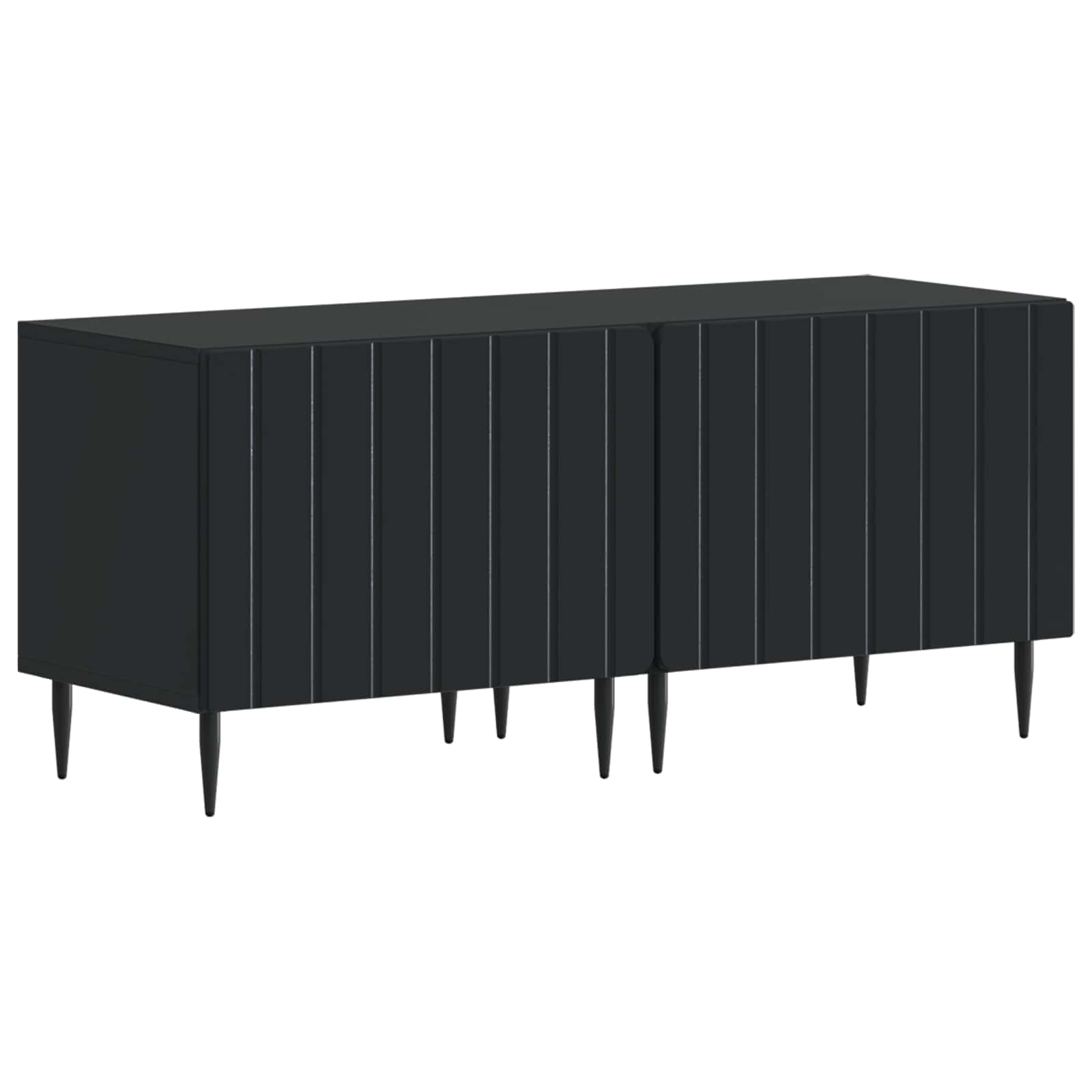 5-teiliges LED TV Schrank Schwarz Holzwerkstoff