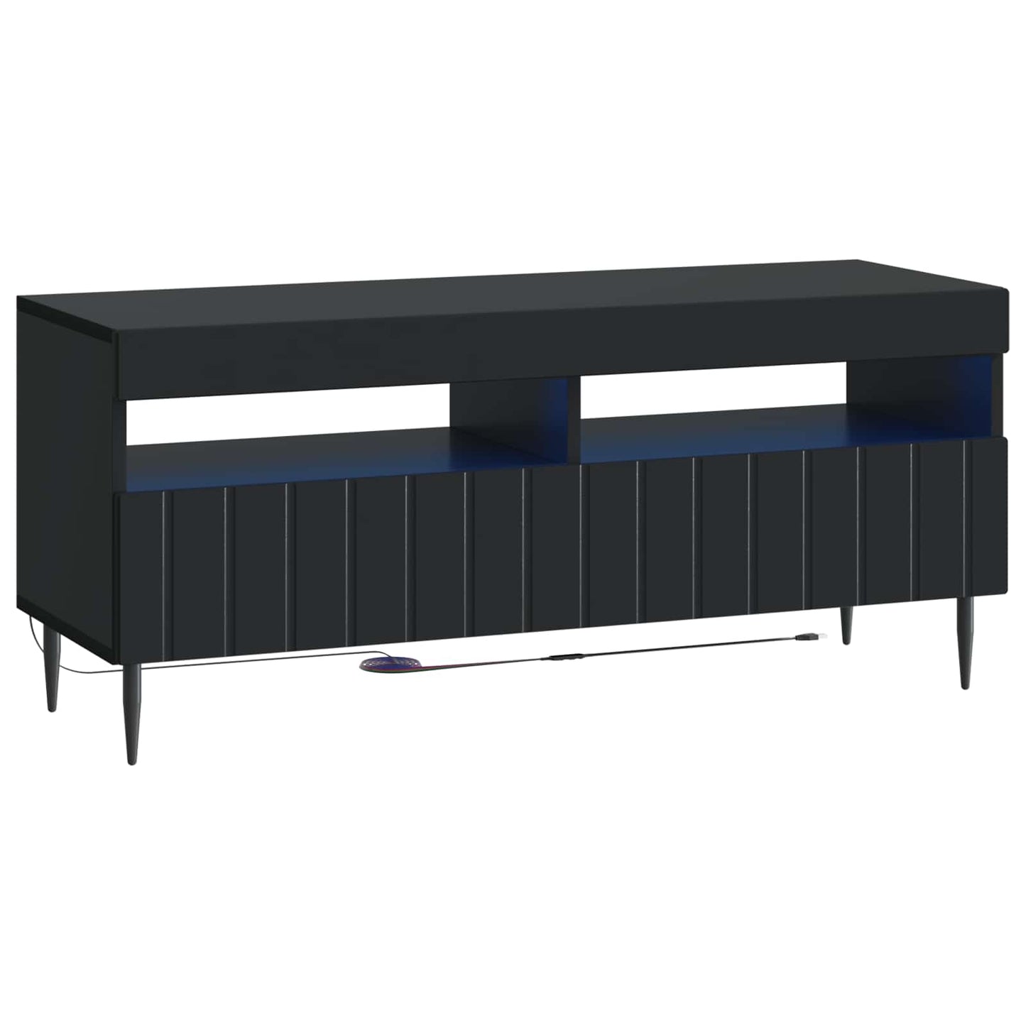 5-teiliges LED TV Schrank Schwarz Holzwerkstoff