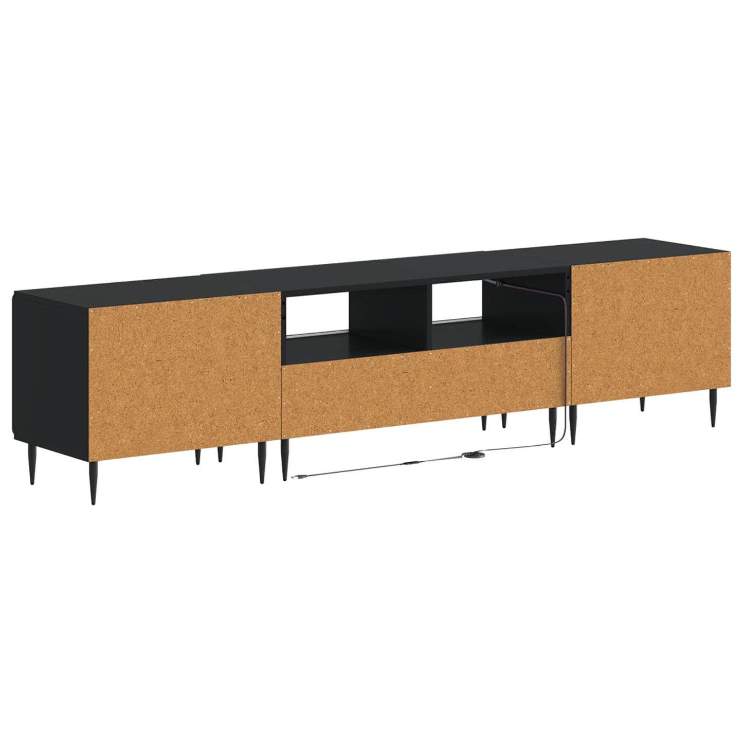 5-teiliges LED TV Schrank Schwarz Holzwerkstoff