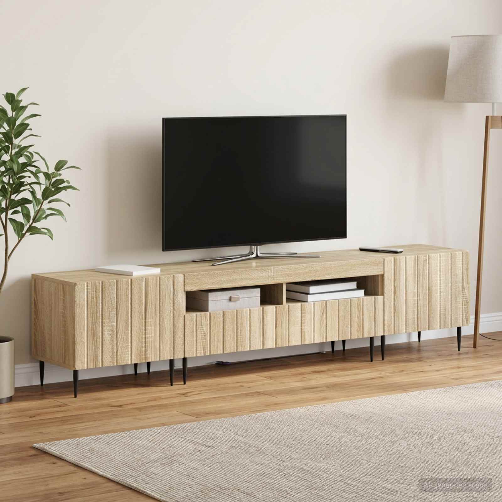 5-teiliges LED TV Schrank Sonoma-Eiche Holzwerkstoff