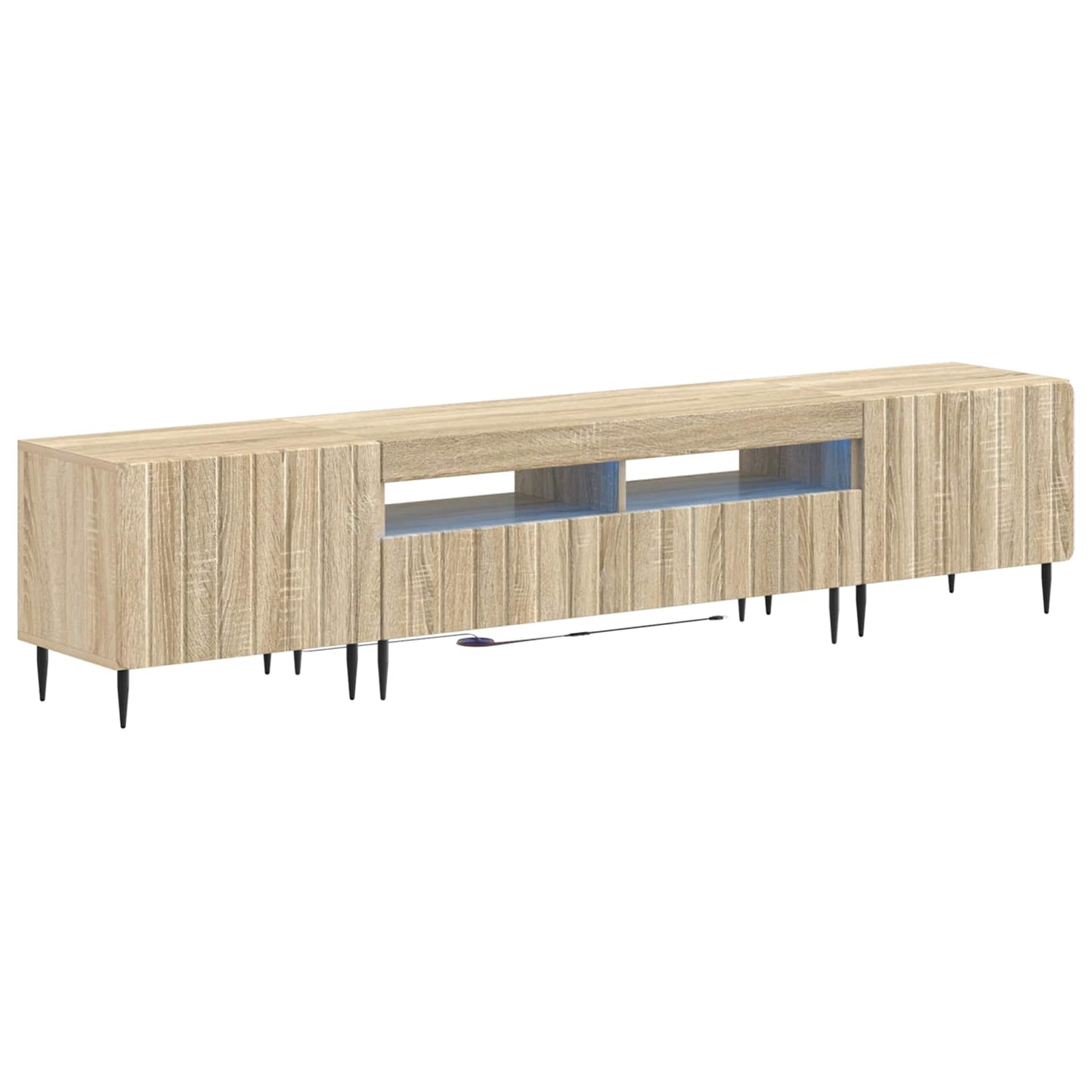 5-teiliges LED TV Schrank Sonoma-Eiche Holzwerkstoff