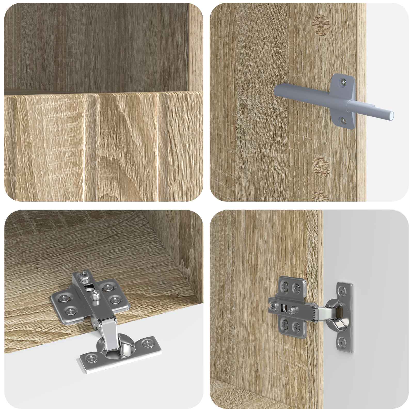 5-teiliges LED TV Schrank Sonoma-Eiche Holzwerkstoff