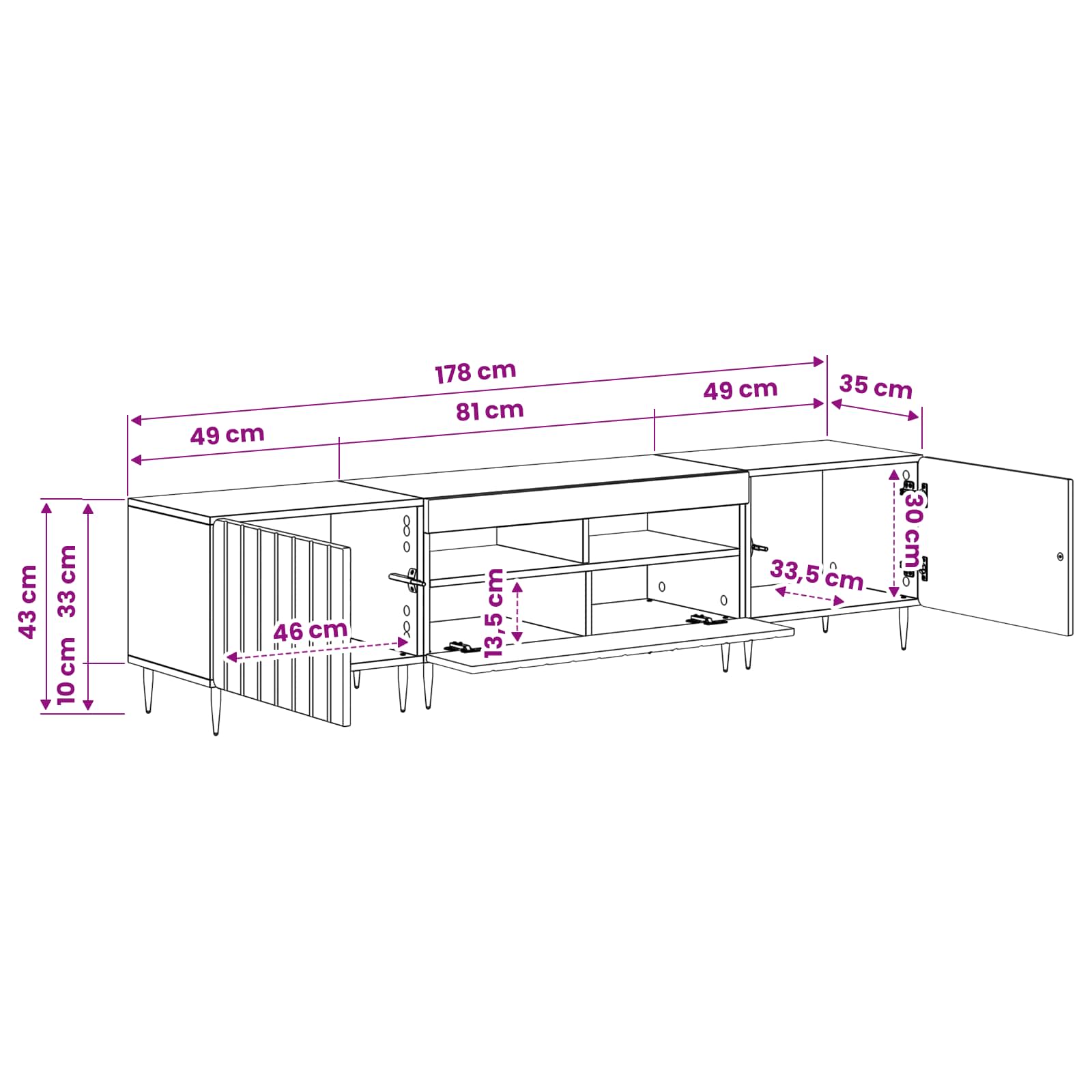 5-teiliges LED TV Schrank Sonoma-Eiche Holzwerkstoff