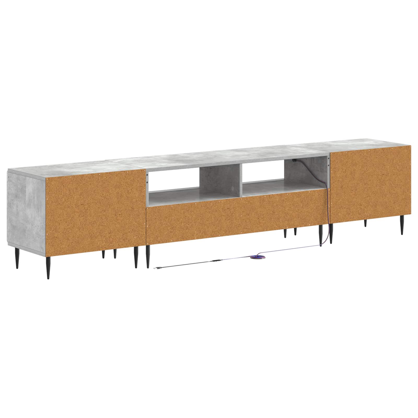 5-teiliges LED TV Schrank Betongrau Holzwerkstoff