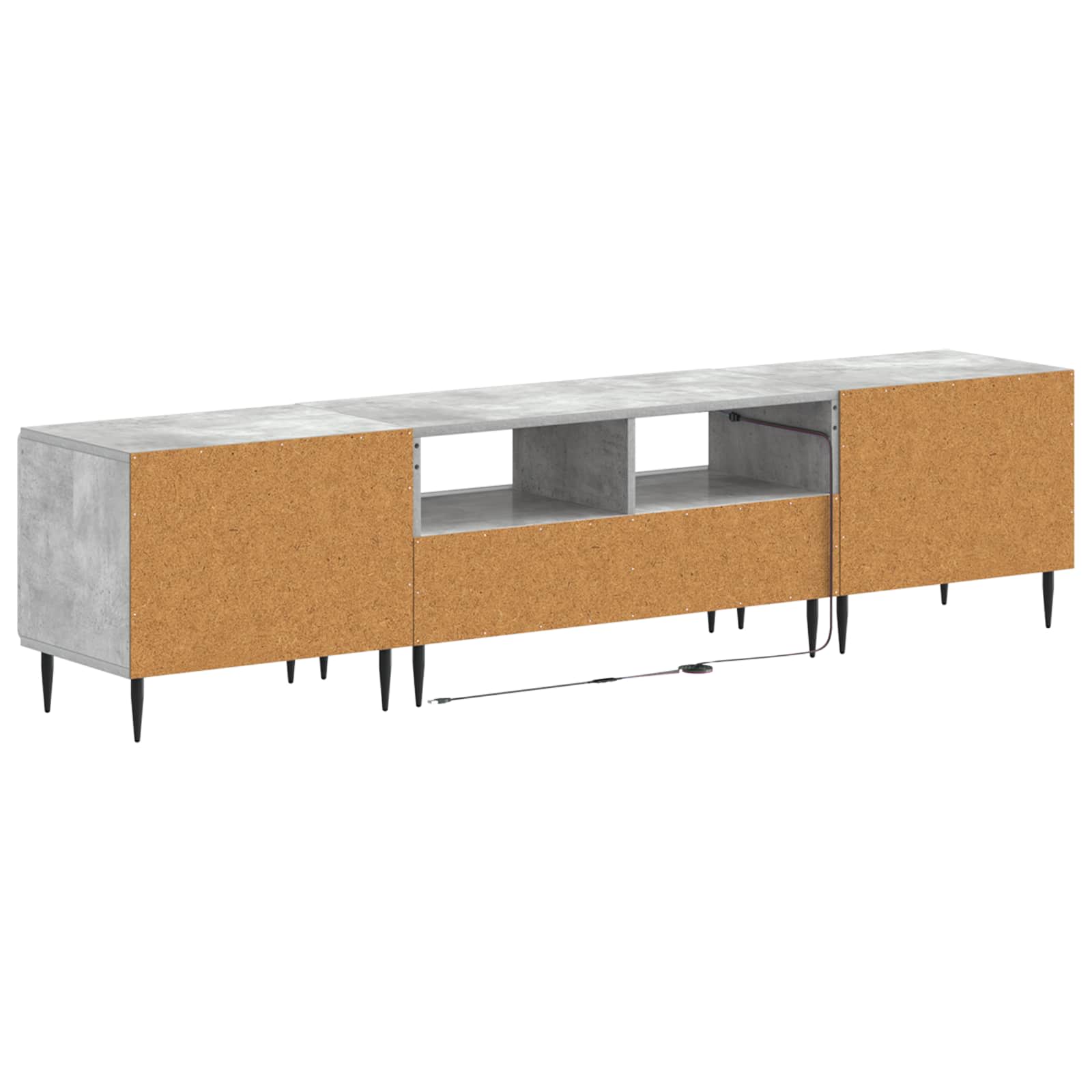 5-teiliges LED TV Schrank Betongrau Holzwerkstoff