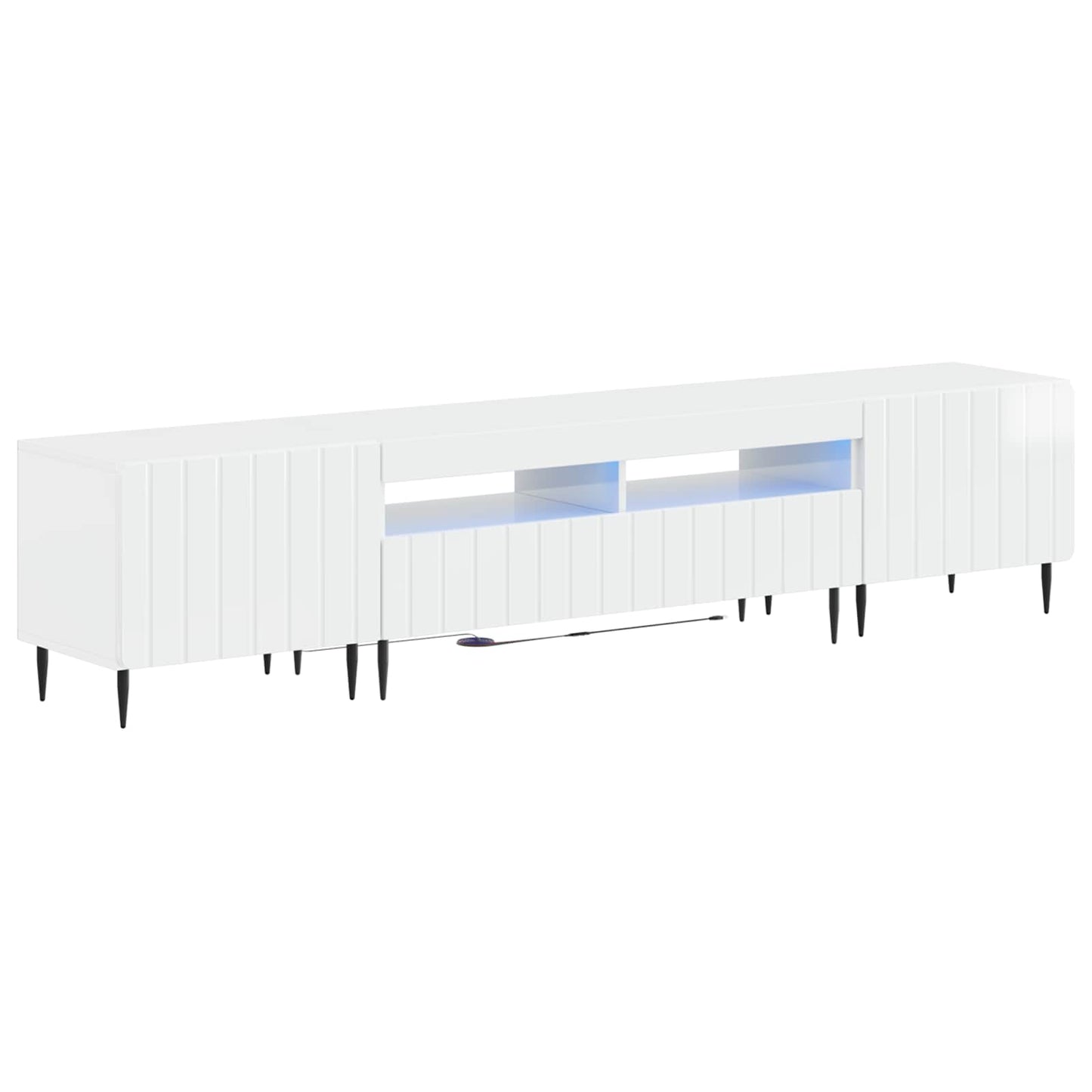 5-teiliges LED TV Schrank Hochglanz Weiß Holzwerkstoff