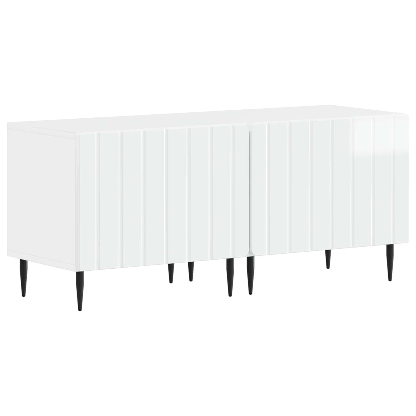 5-teiliges LED TV Schrank Hochglanz Weiß Holzwerkstoff