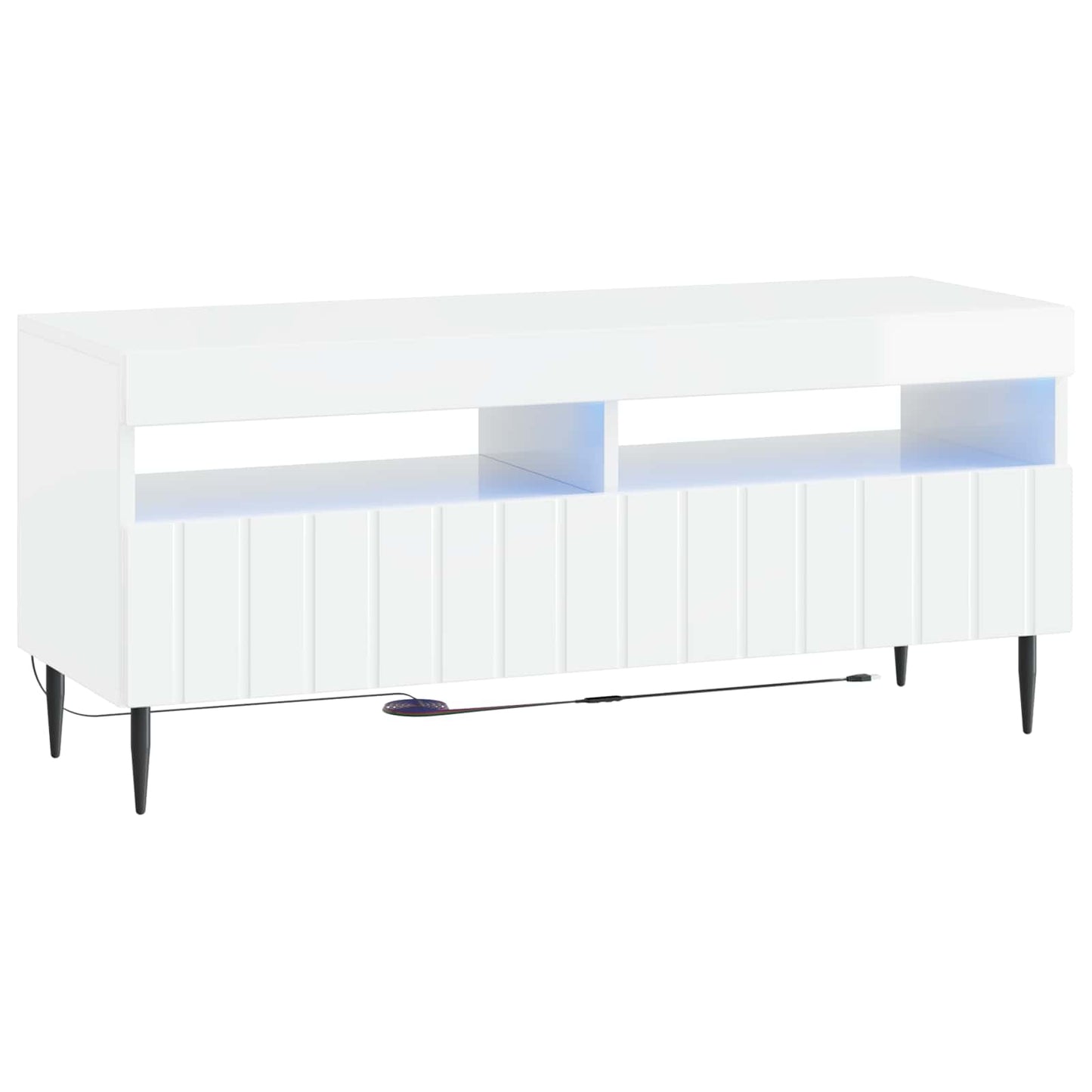 5-teiliges LED TV Schrank Hochglanz Weiß Holzwerkstoff