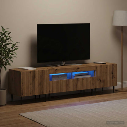 3-teiliges LED TV Regal ZWOLLE Artisan-Eiche Holzwerkstoff