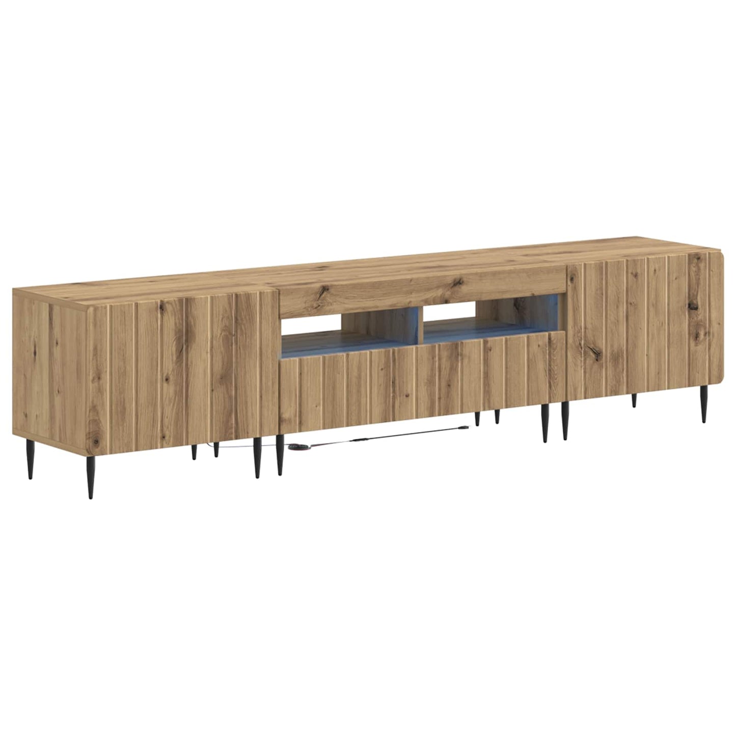 5-teiliges LED TV Schrank Artisan-Eiche Holzwerkstoff