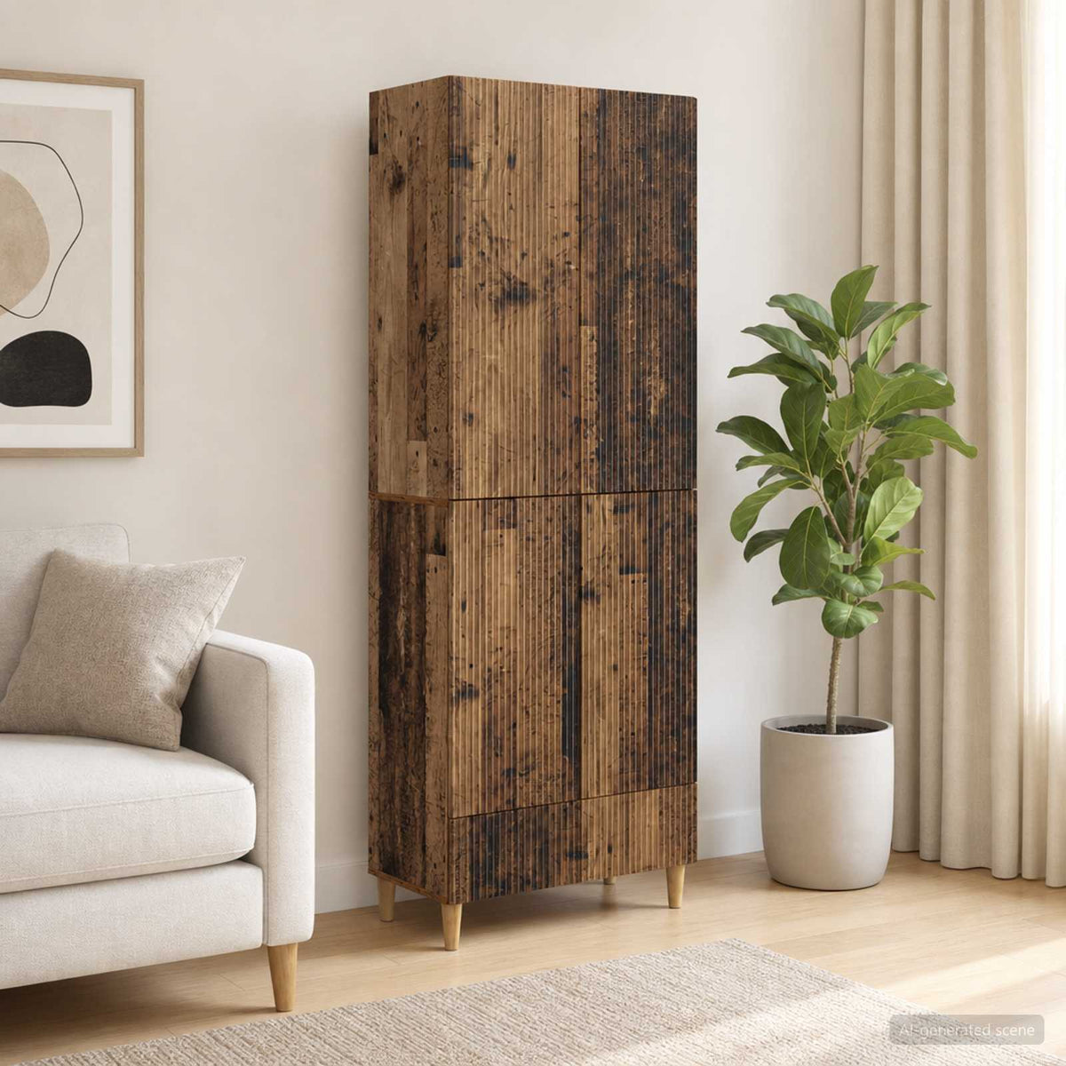 Schrankset 2 stk. Altholz Holzwerkstoff