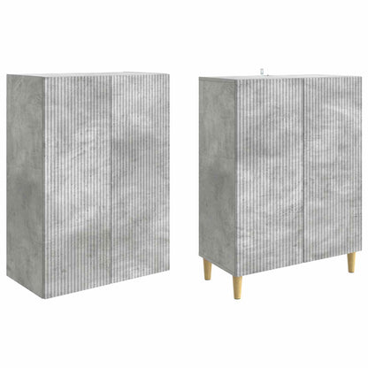 Schrankset 2 stk. Betongrau Holzwerkstoff
