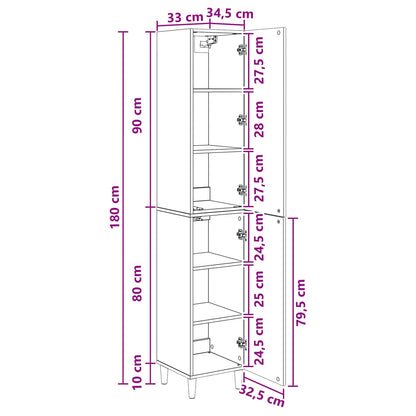 Schrankset 2 stk. Betongrau Holzwerkstoff
