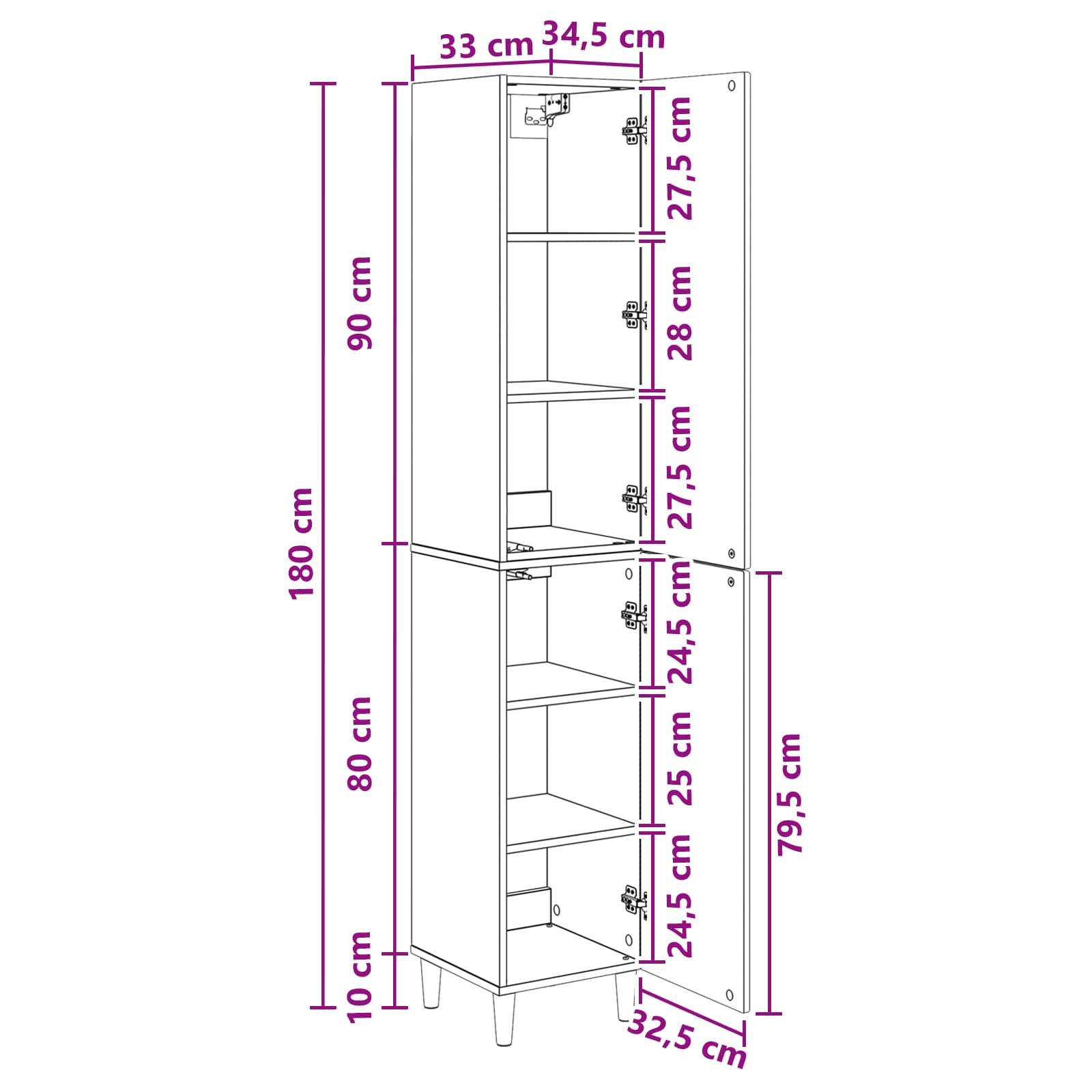 Schrankset 2 stk. Holzwerkstoff