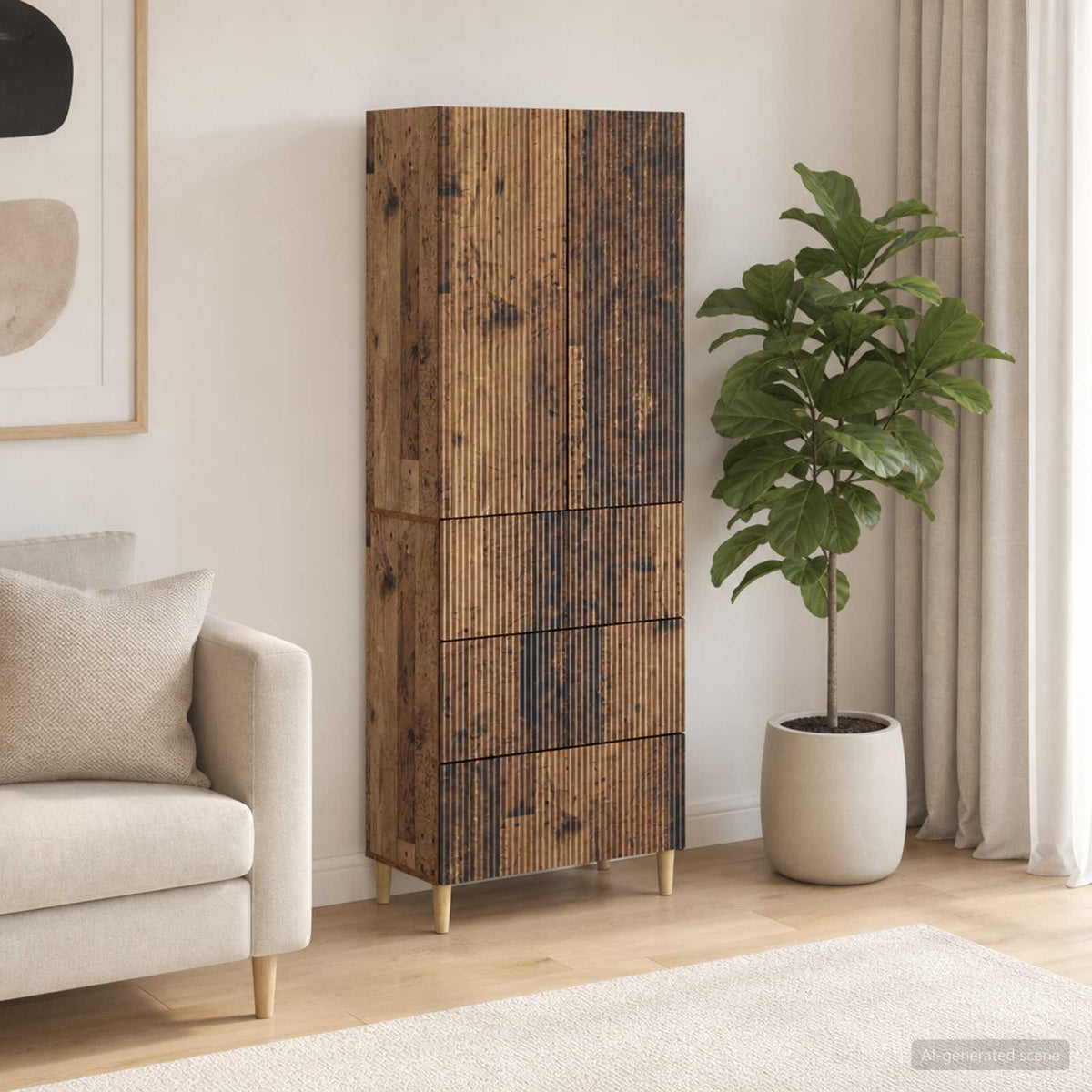 Schrankset 2 stk. Altholz Holzwerkstoff