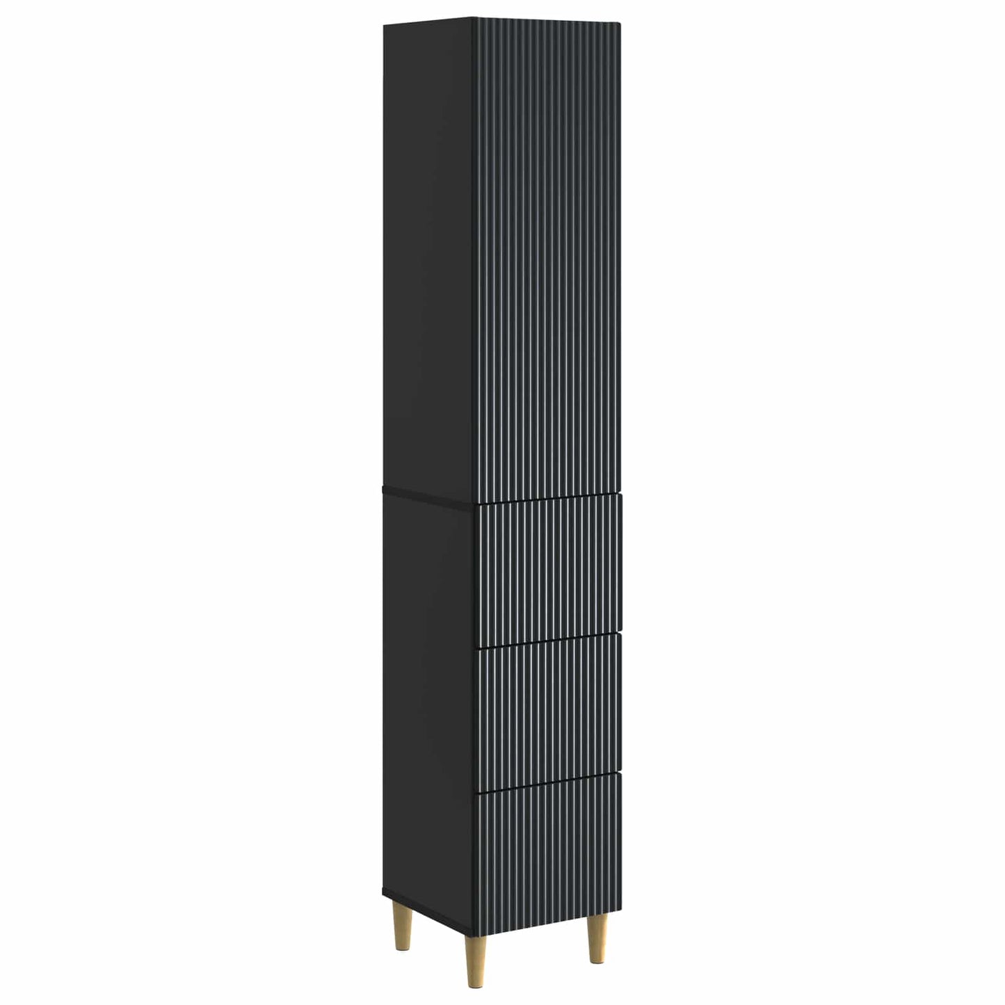 Schrankset 2 stk. Schwarz Holzwerkstoff