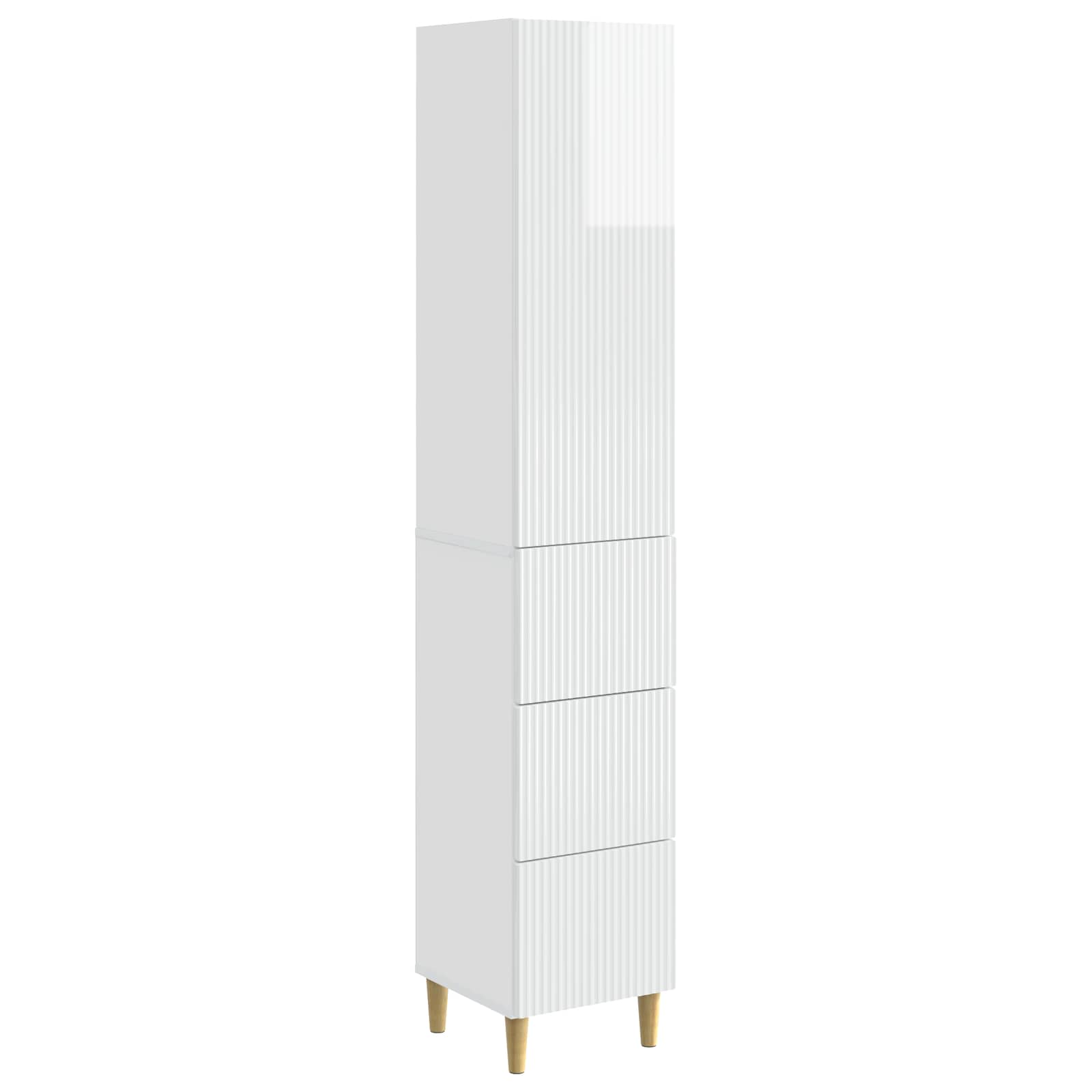 Schrankset 2 pcs Hochglanz Weiß 33 x 34,5 x 90 cm Holzwerkstoff