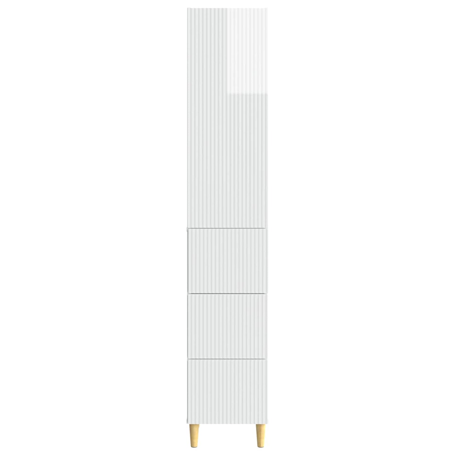 Schrankset 2 pcs Hochglanz Weiß 33 x 34,5 x 90 cm Holzwerkstoff
