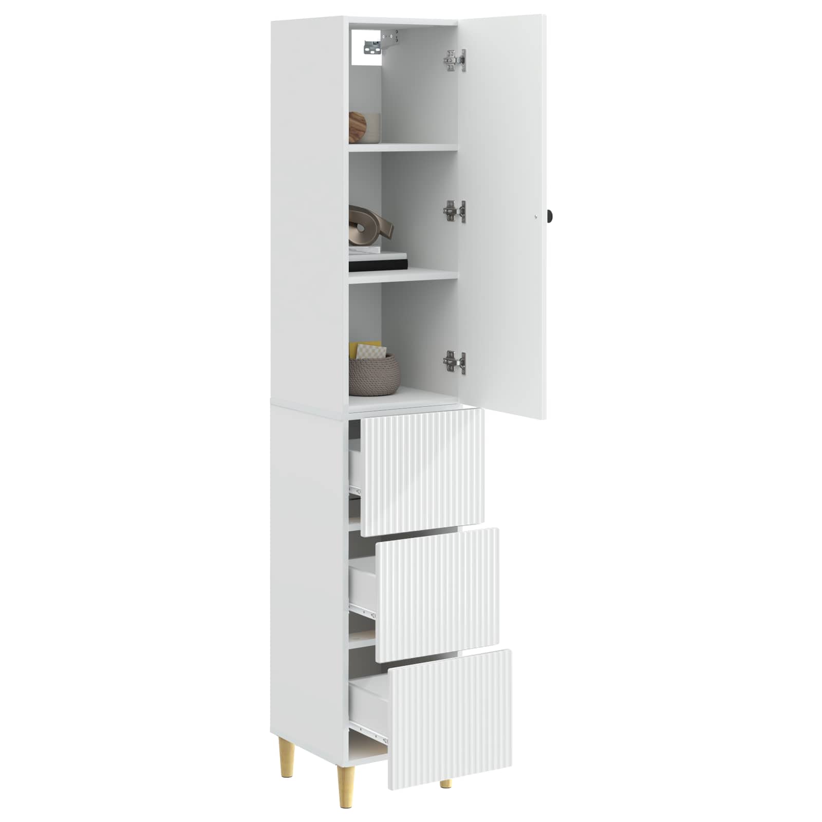 Schrankset 2 pcs Hochglanz Weiß 33 x 34,5 x 90 cm Holzwerkstoff