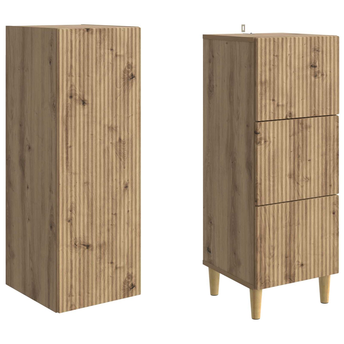 Schrankset 2 stk. Artisan-Eiche Holzwerkstoff