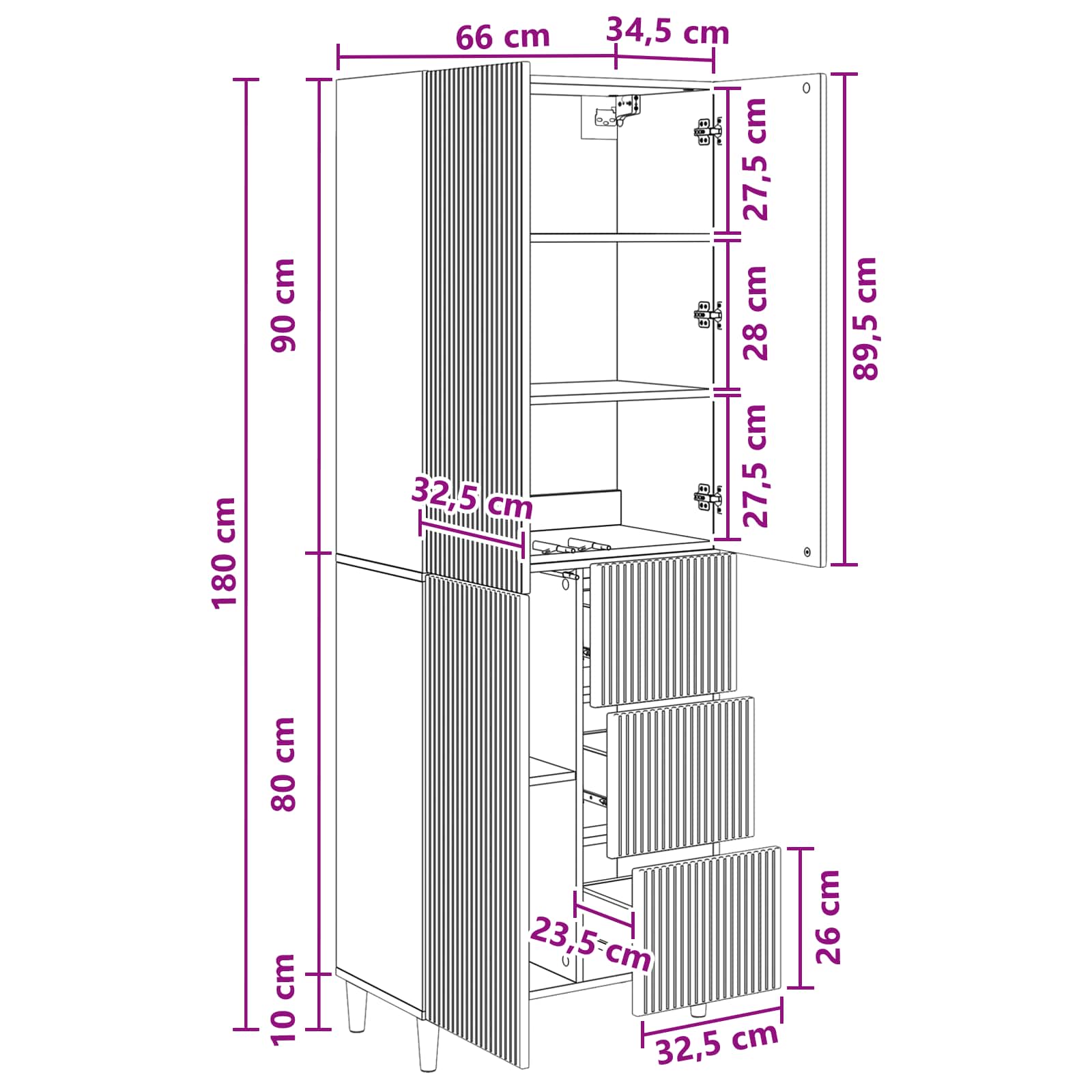 Schrankset 2 stk. Holzwerkstoff