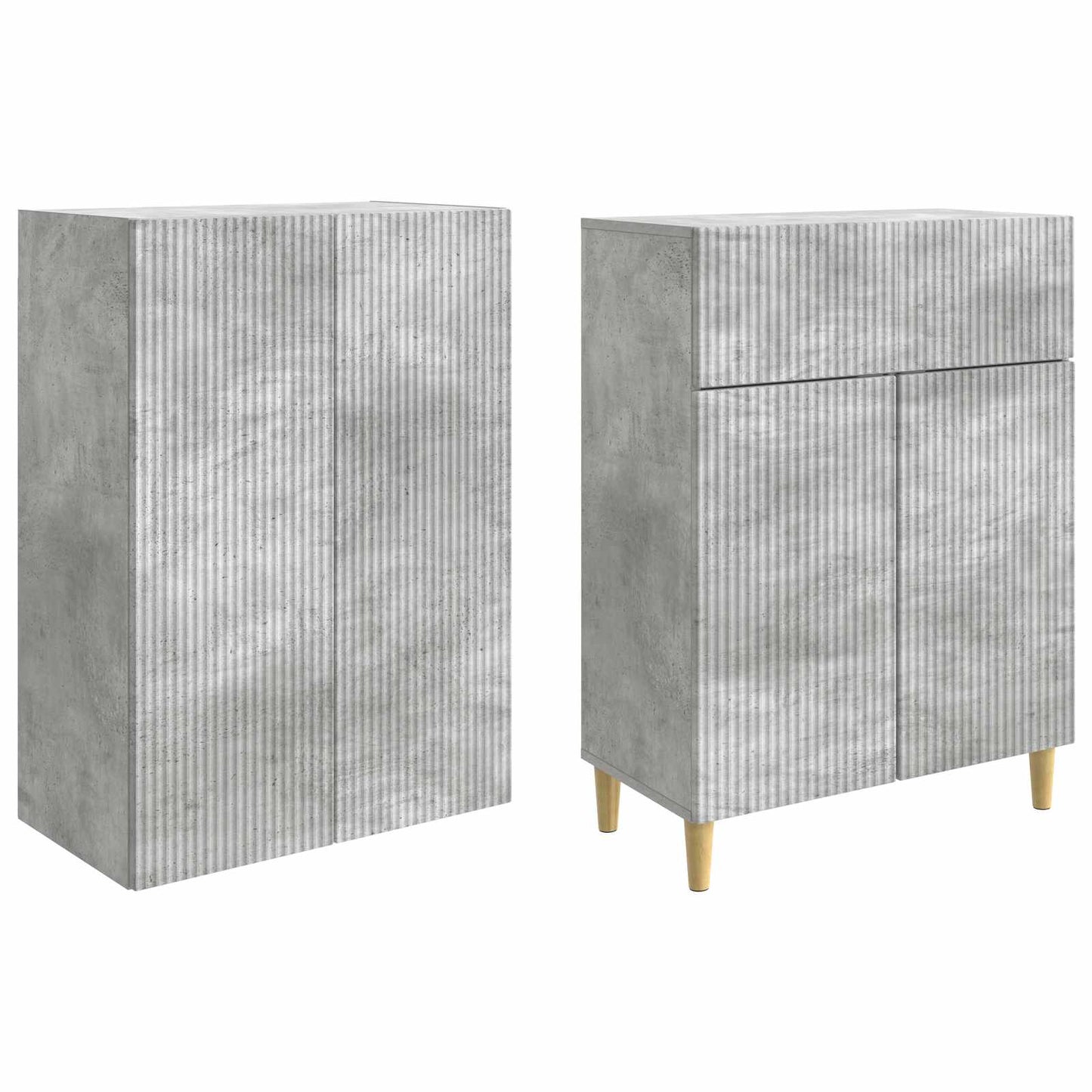 Schrankset 2 pcs Betongrau 66 x 34,5 x 90 cm Holzwerkstoff