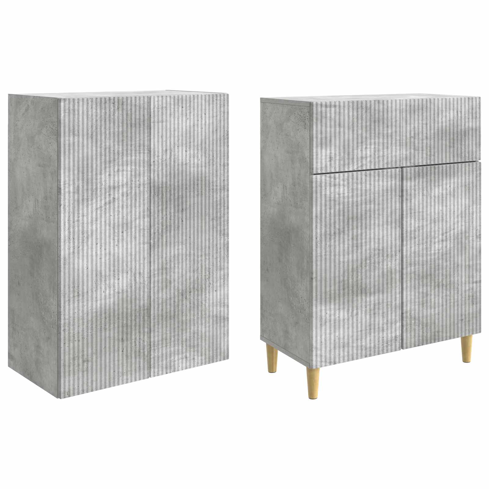 Schrankset 2 pcs Betongrau 66 x 34,5 x 90 cm Holzwerkstoff