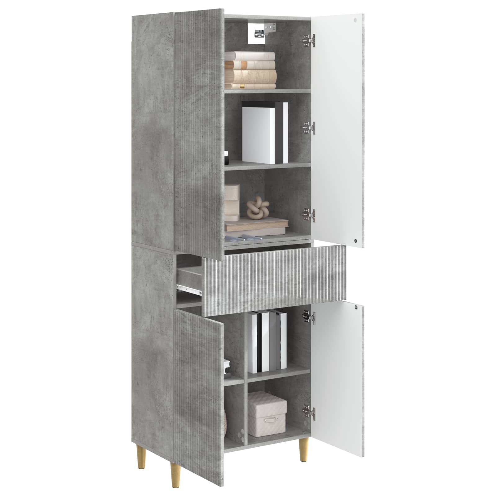 Schrankset 2 pcs Betongrau 66 x 34,5 x 90 cm Holzwerkstoff