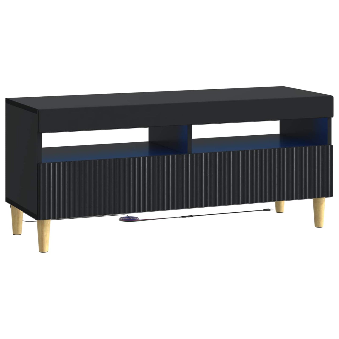 5-teiliges LED TV Schrank ARNHEM Schwarz Holzwerkstoff